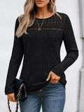 Ribbed Long Sleeve T-Shirt Black