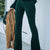Full Size Corduroy Flare Pants Plus Size Green