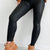 Pocketed V-Cut Waist Leggings Black