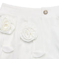 3D Flower Applique High-Waisted Shorts