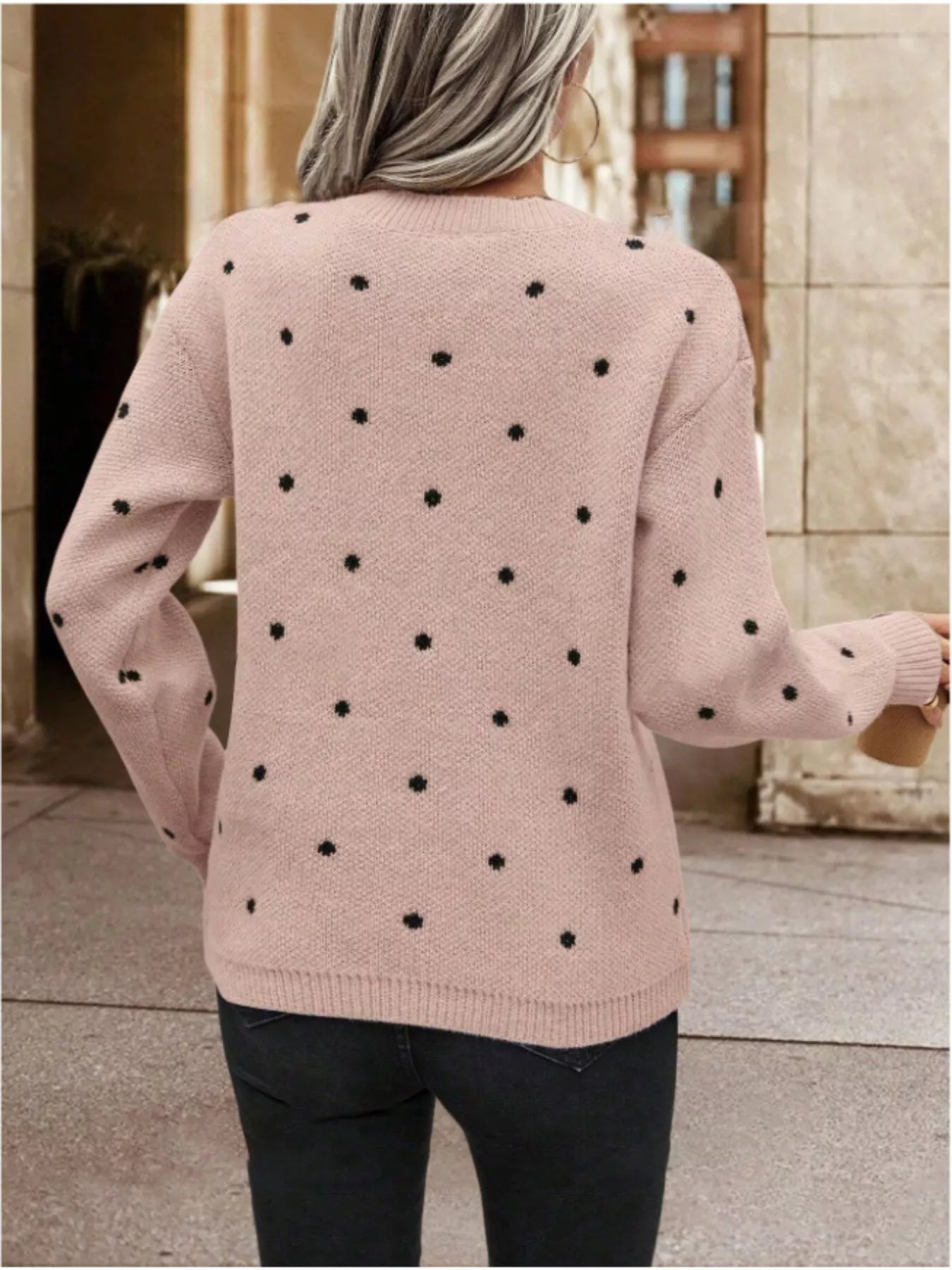 Polka Dot Long Sleeve Sweater