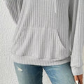 Ribbed Knit Long Sleeve Hoodie