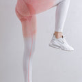 Gradient High Waist Sports Leggings White Pink