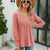 Smocked Round Neck Lantern Sleeve Blouse Burnt Coral