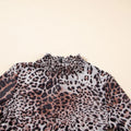 Leopard Print Long Sleeve Mock Neck Bodysuit