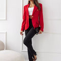 Lapel Collar One Button Blazer