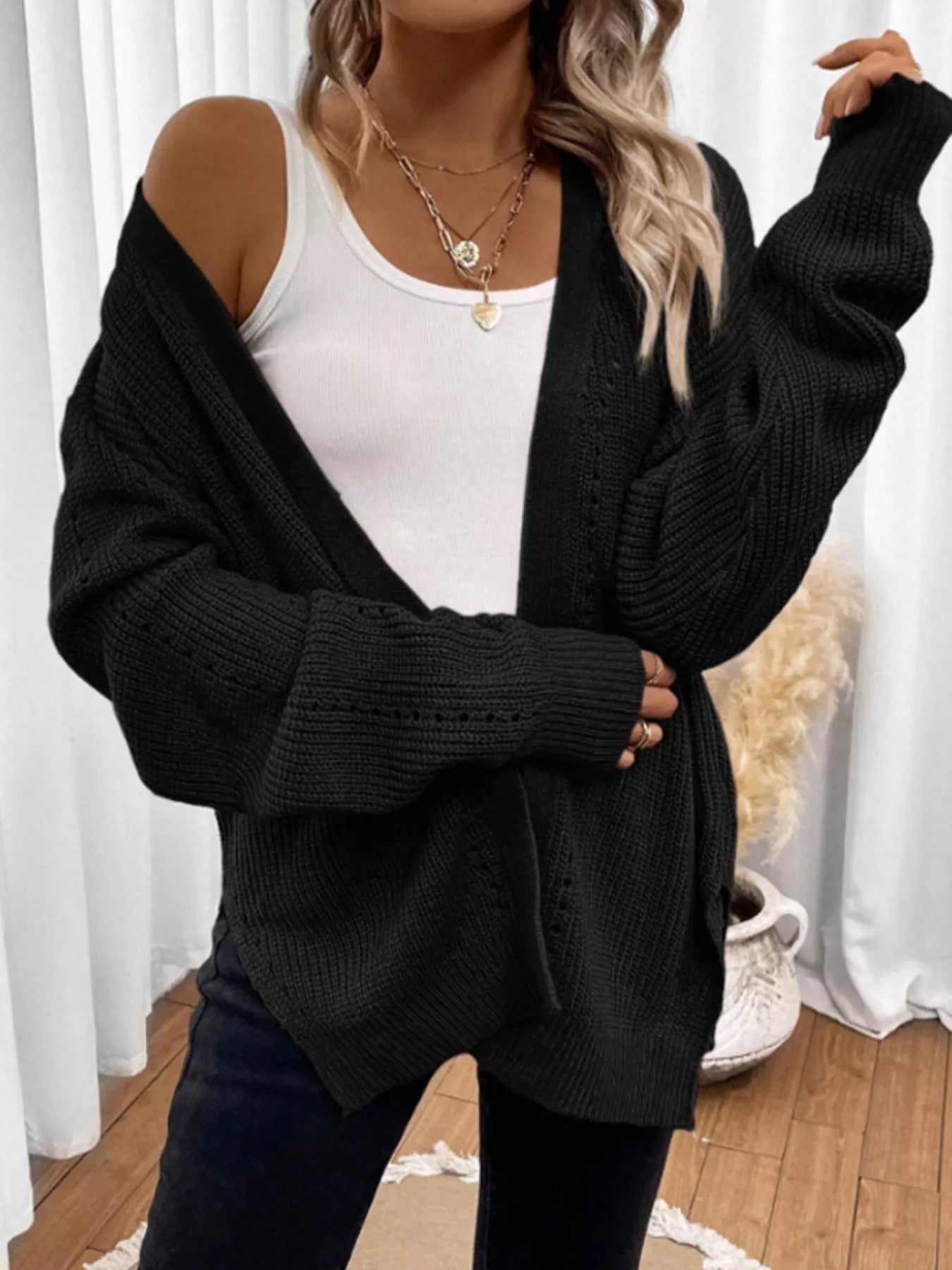 Cozy Knit Open Front Cardigan