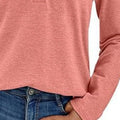 Casual Long Sleeve Button Detail T-Shirt