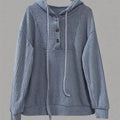 Button-Front Drawstring Hoodie