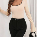 Long Sleeve Bodysuit with Contrast Trim