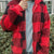 Double Take Full Size Plaid Long Sleeve Hooded Coat Red