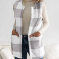 Cozy Plaid Sherpa Vest Coat