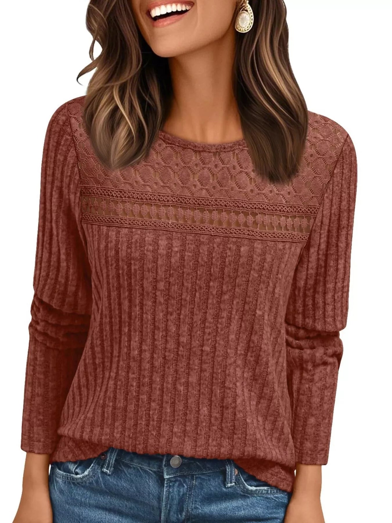Ribbed Long Sleeve T-Shirt