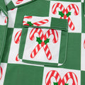 Candy Cane Checkered Pattern 2pcs Pajama Set