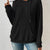 Ribbed Knit Long Sleeve Hoodie Black
