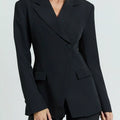Lapel Collar One Button Blazer
