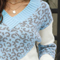 Leopard V-Neck Long Sleeve Sweater