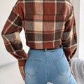 Plaid Button Up Cropped Jacket