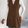 Double-Breasted Long Vest Coat
