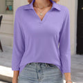 Johnny Collar Solid Color Top