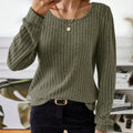 Ribbed Knit Long Sleeve T-Shirt
