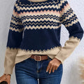 Geometric Pattern Knitted Sweater