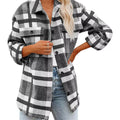 Plaid Button-Down Long Sleeve Jacket