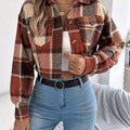 Plaid Button Up Cropped Jacket