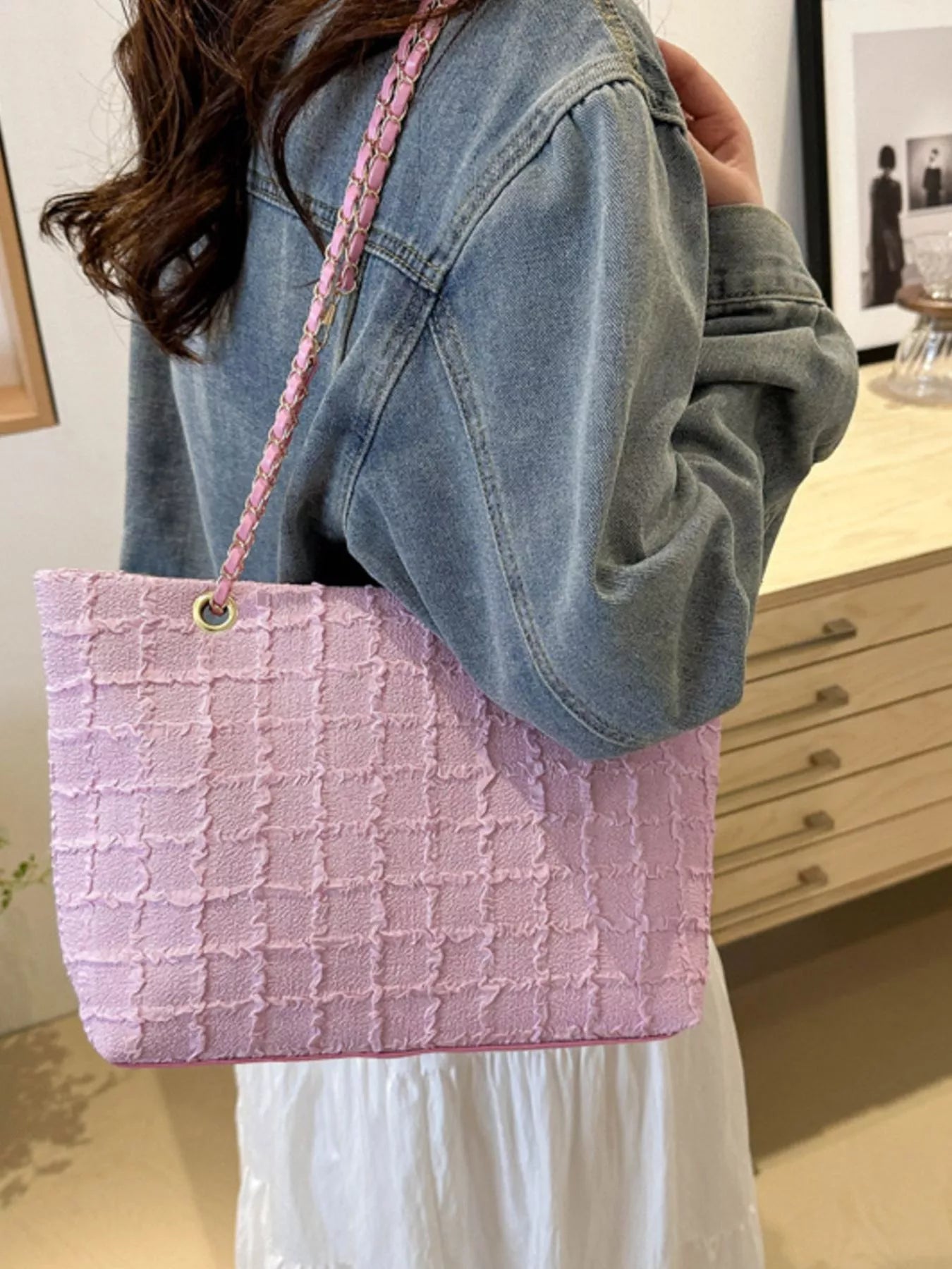 Tweed Chain Shoulder Bag