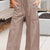 Mineral Wash Exposed Seam Drawstring Elastic Waistband Wide Leg Cargo Pants Mocha