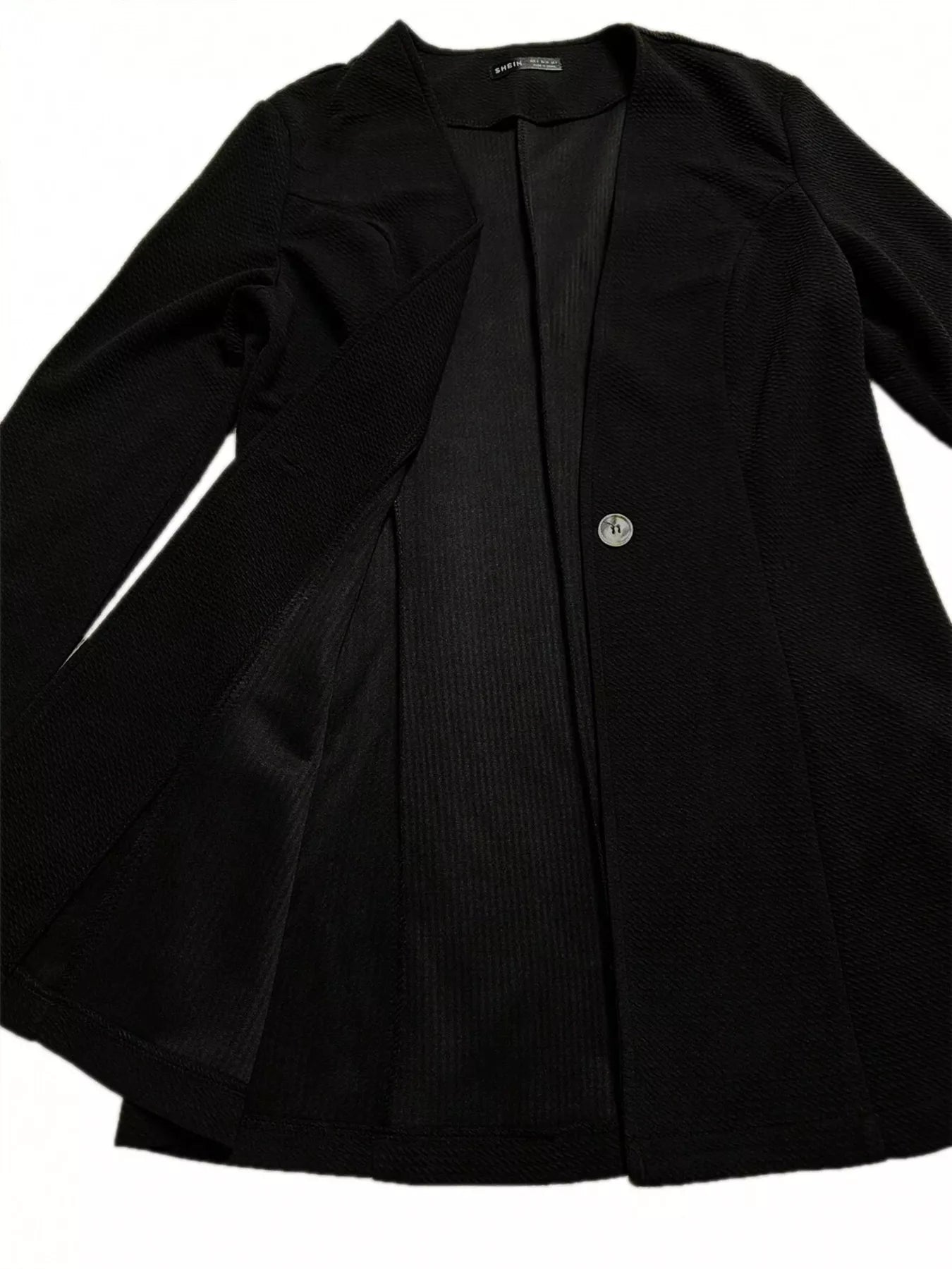 Single-Button Long Sleeve Blazer