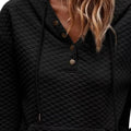 Drawstring Textured Dropped Shoulder Hoodie