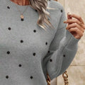 Polka Dot Round Neck Sweater