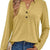 Casual Long Sleeve Button Detail T-Shirt Ochre