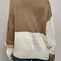 Color Block Ribbed Knit Sweater