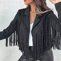 Fringe Open Front Cropped Jacket