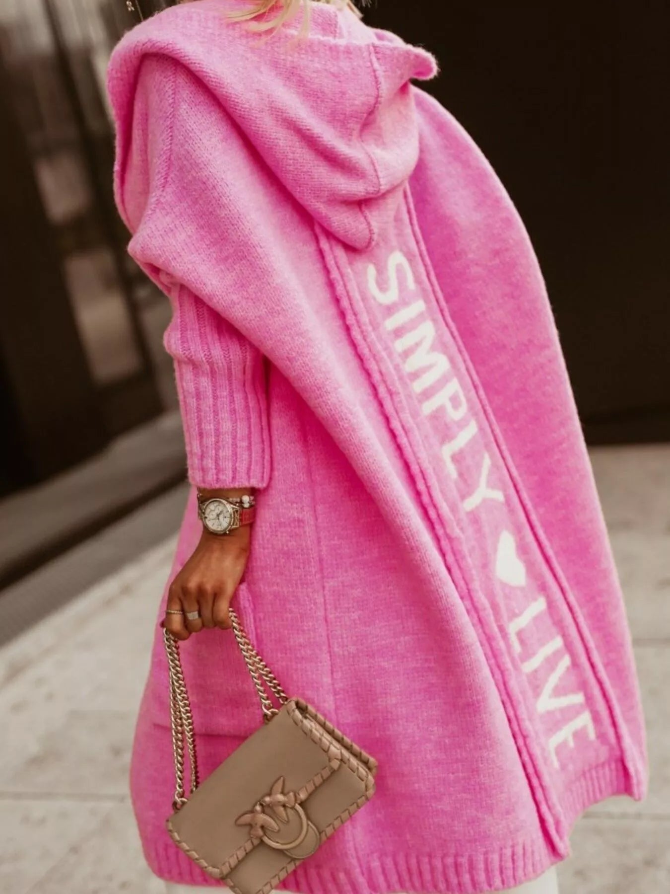 Full Size Hooded Knit Open Front Cardigan Plus Size