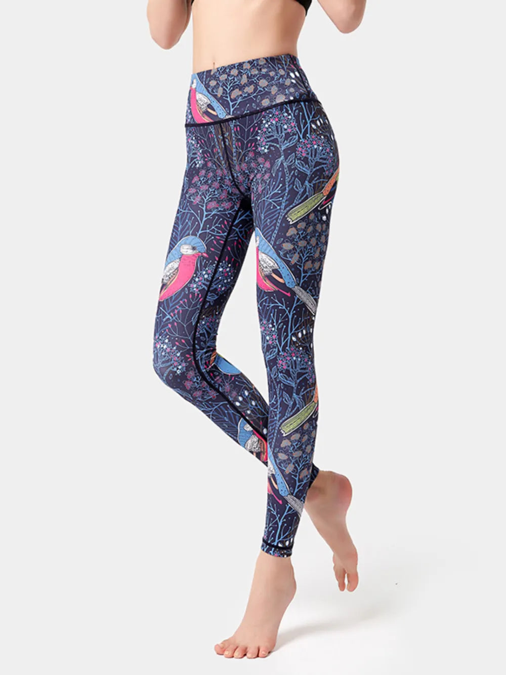 Printed High Waist Active Leggings Fuchsia Pink