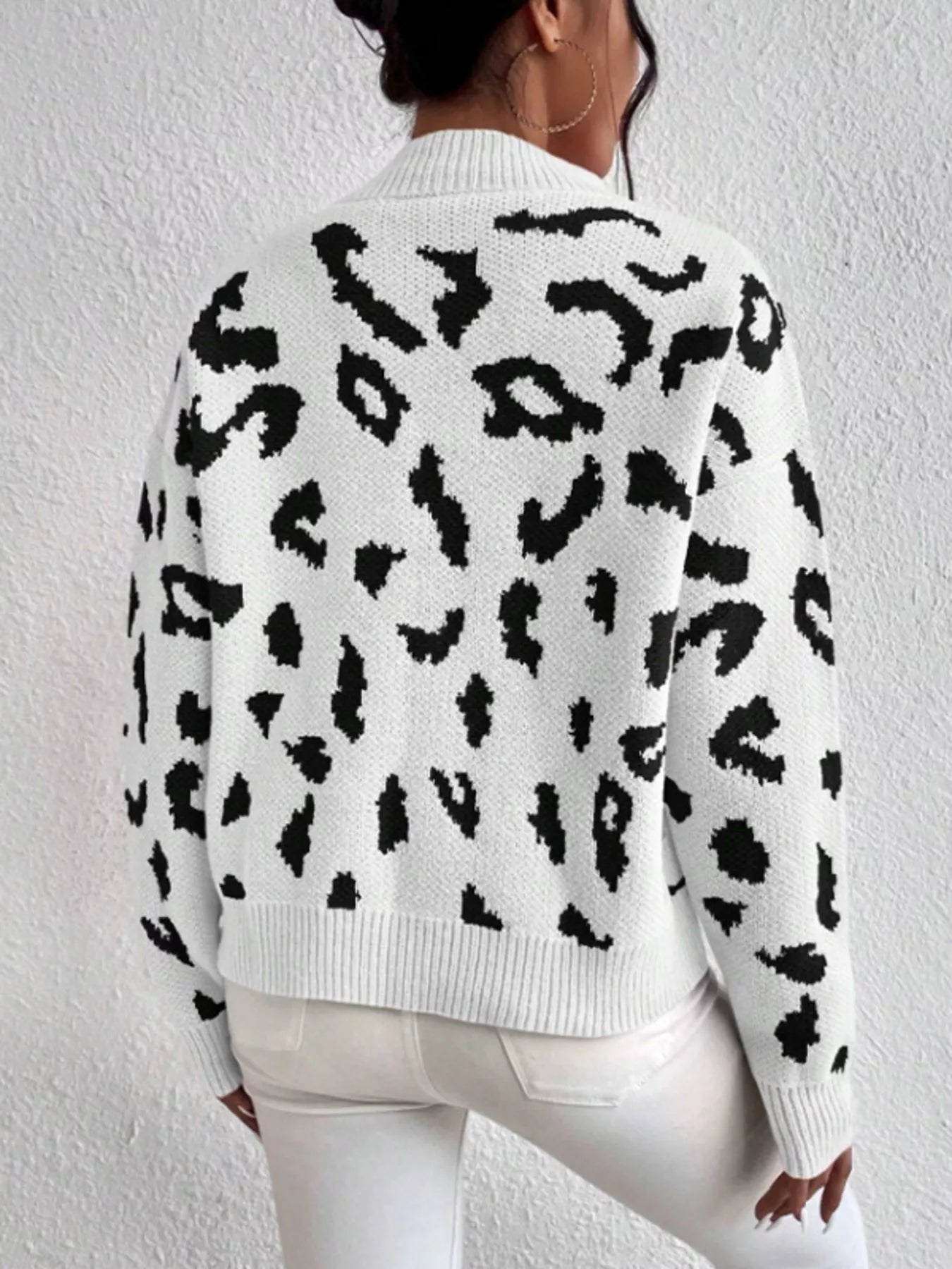 Leopard Mock Neck Sweater