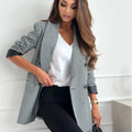 Lapel Collar Long Sleeve Blazer