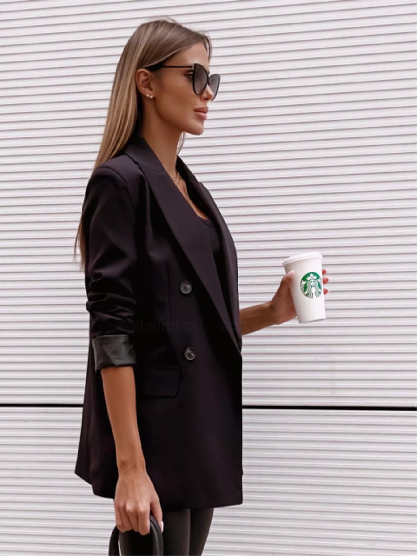 Lapel Collar Long Sleeve Blazer