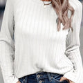Textured Knit Long Sleeve T-Shirt