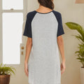 Round Neck Short Sleeve Contrast Lounge Dress