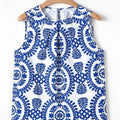 Printed Crew Neck Sleeveless Top