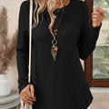 Plus Size Casual Waffle Knit Long Sleeve T-Shirt