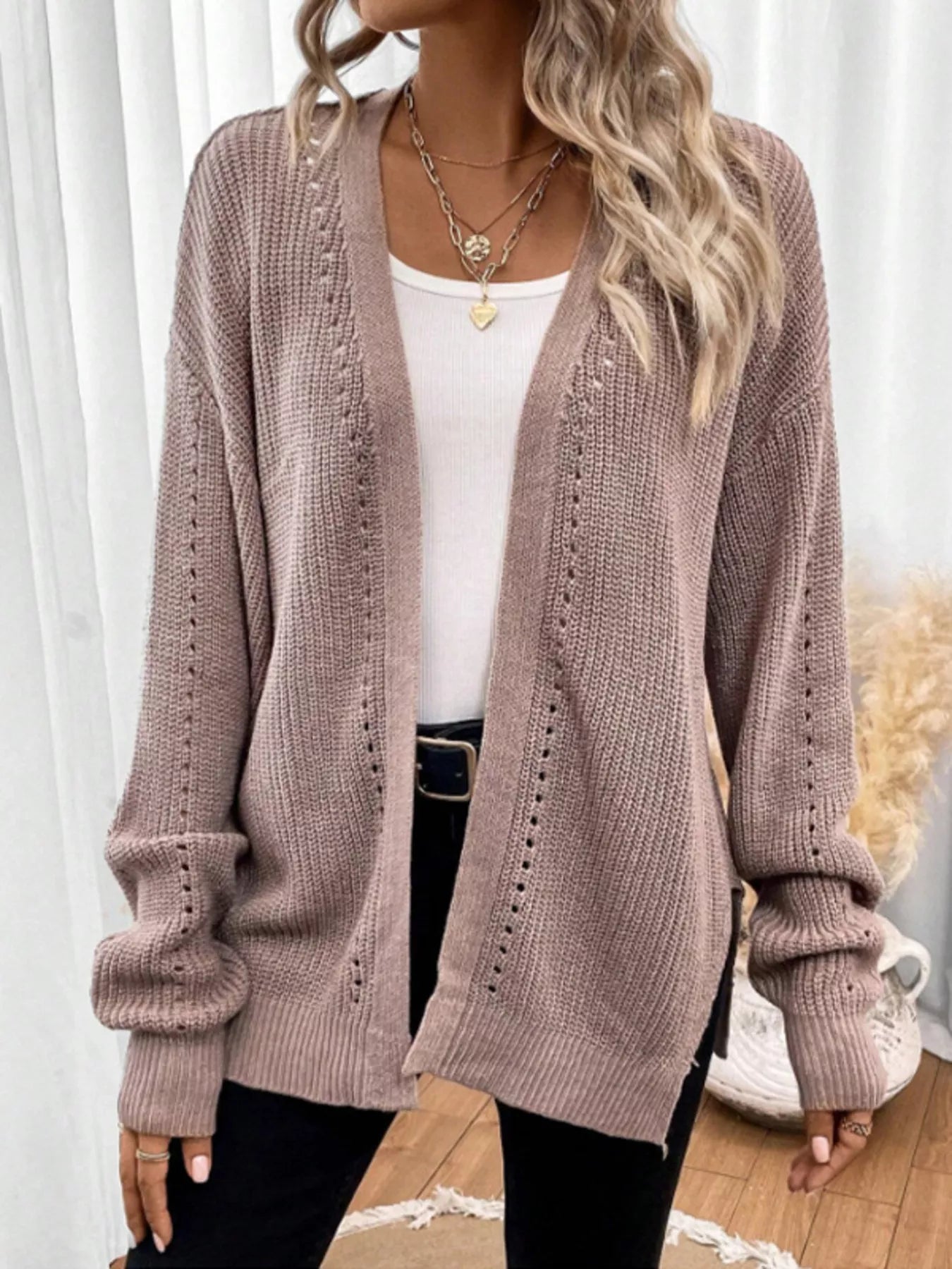 Cozy Knit Open Front Cardigan