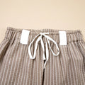 Stripe Drawstring Cargo Jogger Pants with Pockets