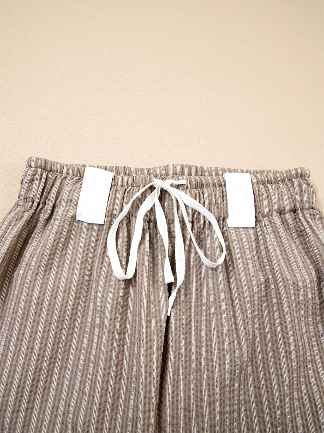 Stripe Drawstring Cargo Jogger Pants with Pockets