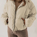 Zip Up Collared Neck Long Sleeve Winter Coat