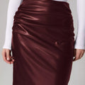 Slit Back Leather Skirt